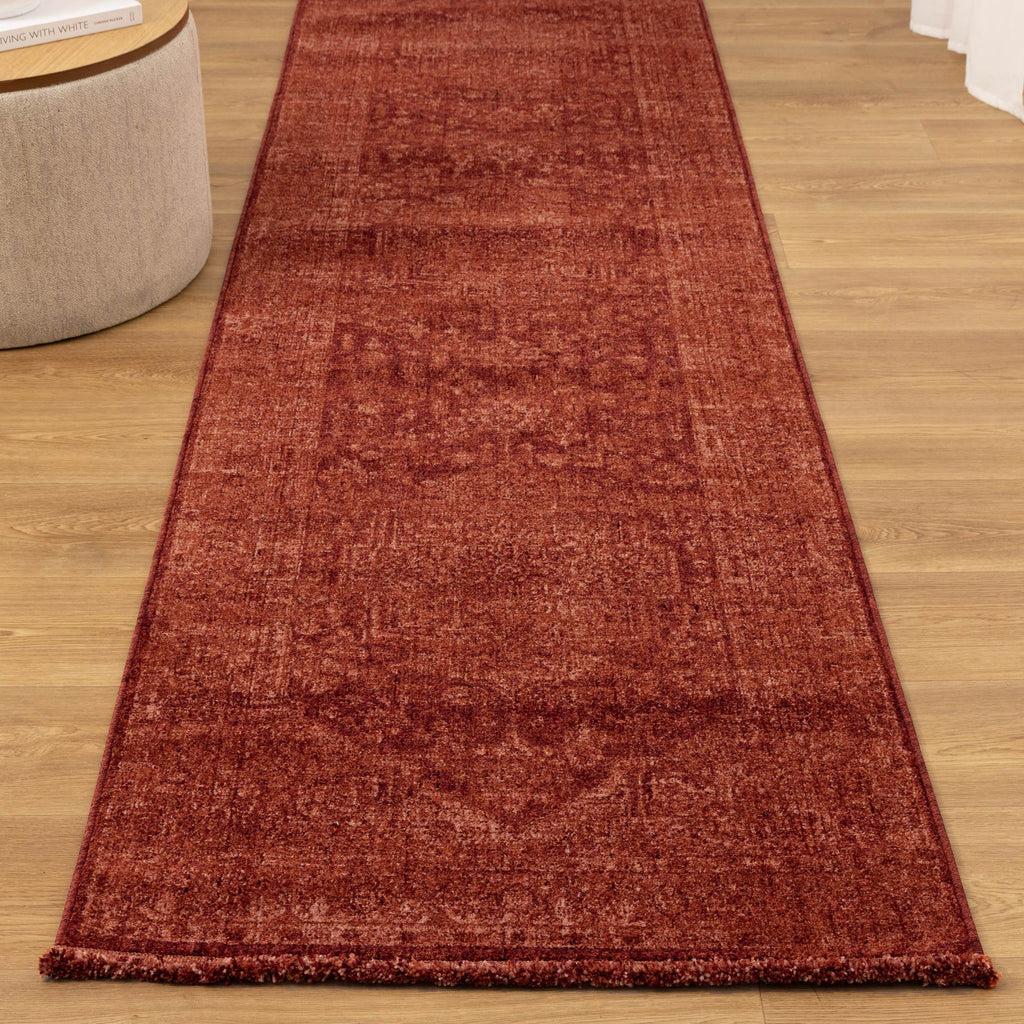 Heritage Distressed Medallion Rust Runner- H101 (Different Tassel)