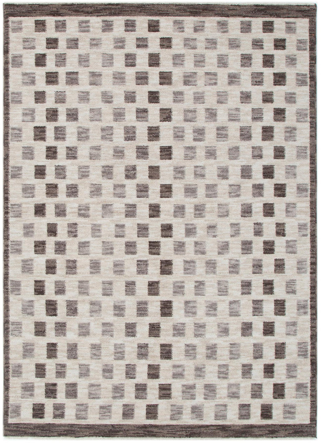 Horizon Ivory Grey Checkered Rug H102