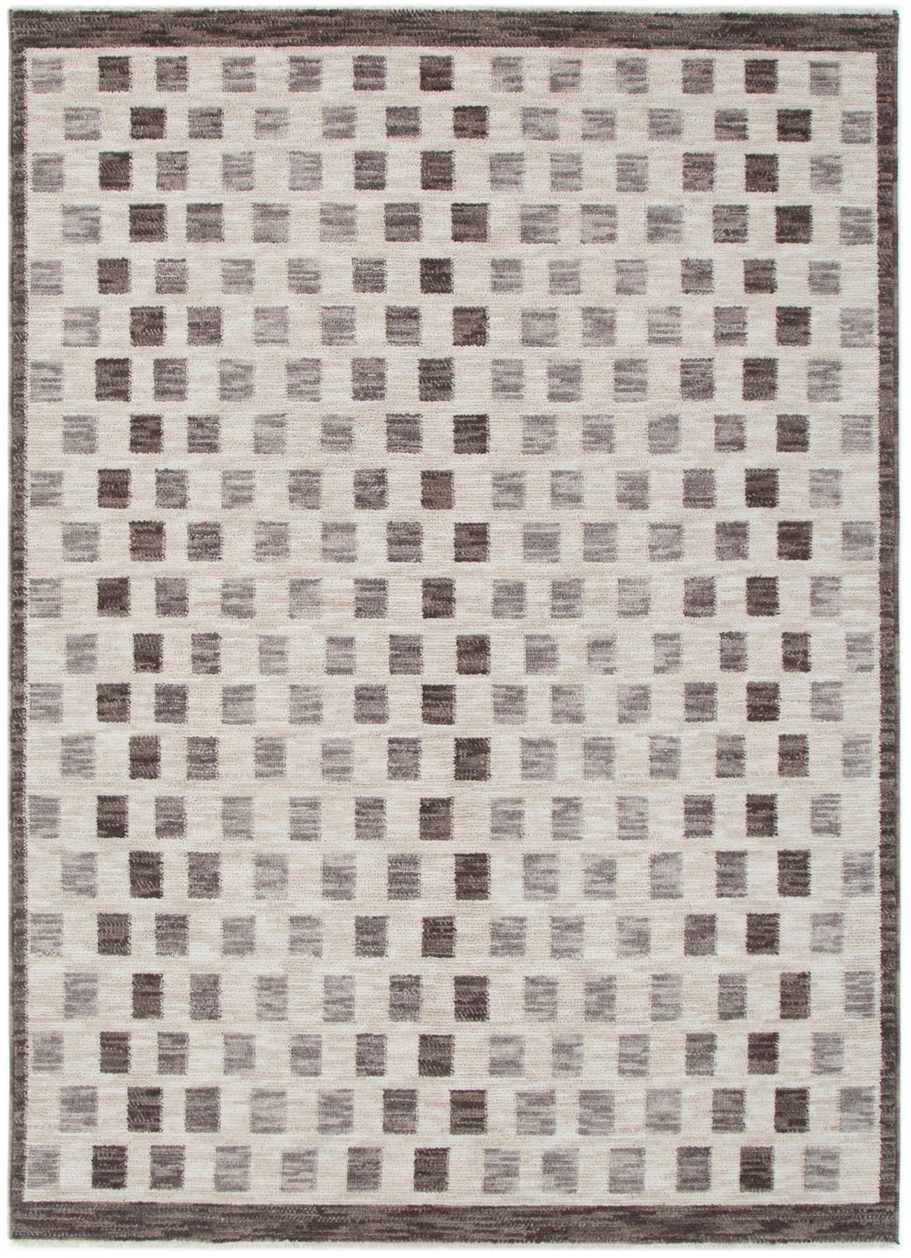 Horizon Ivory Grey Checkered Rug H102
