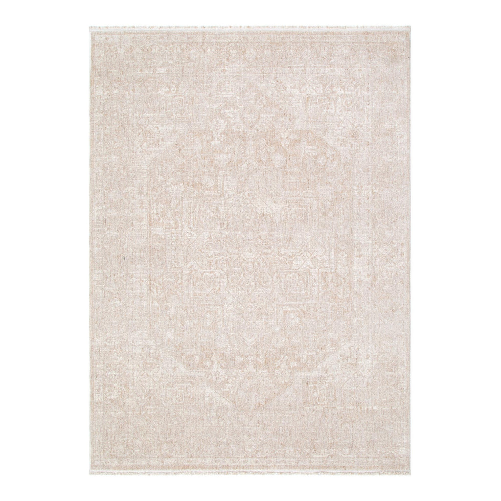 Heritage Distressed Medallion Beige Rug - H102- (Different Tassel)