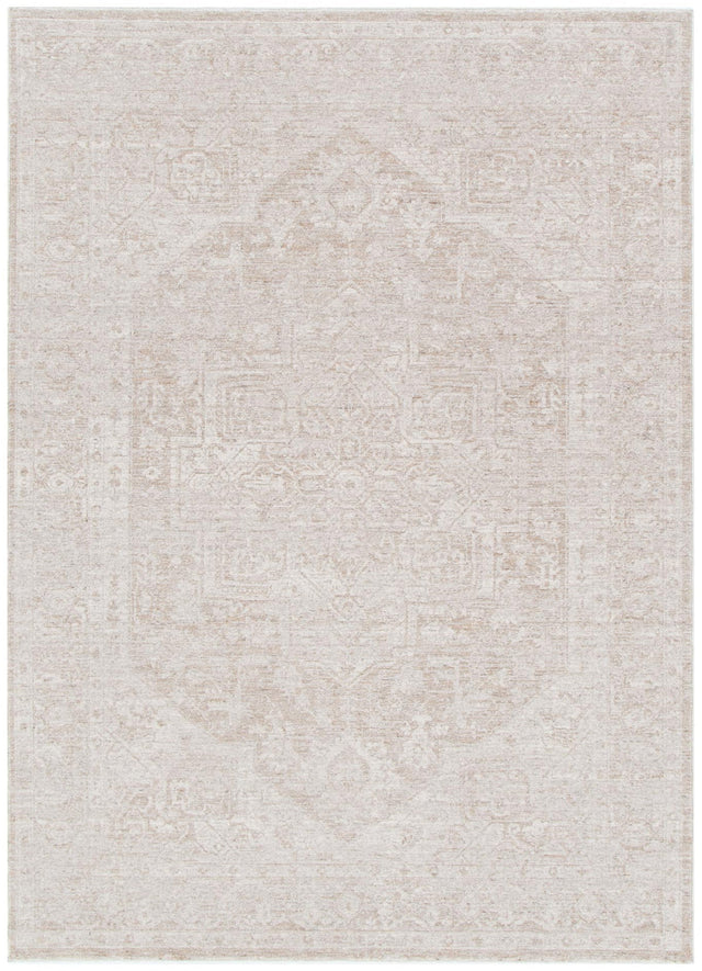 Ancestry Distressed Medallion Beige Rug - H102
