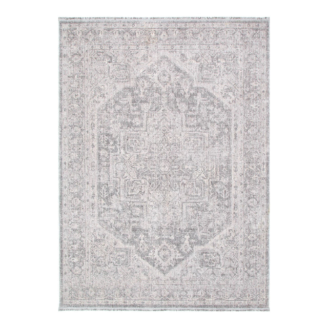 Ancestry Distressed Medallion Grey Rug - H103:  (Different Tassel)