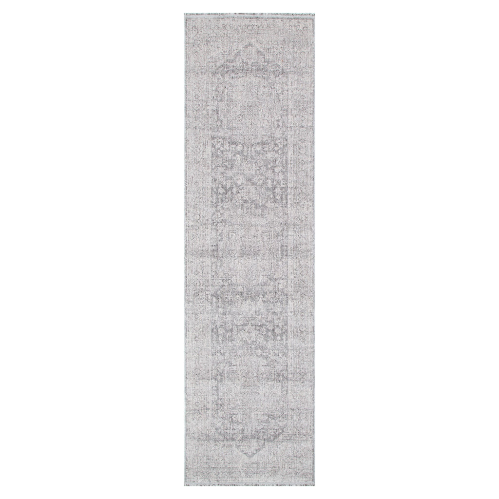 Heritage Distressed Medallion Grey Runner- H103:  (Different Tassel)