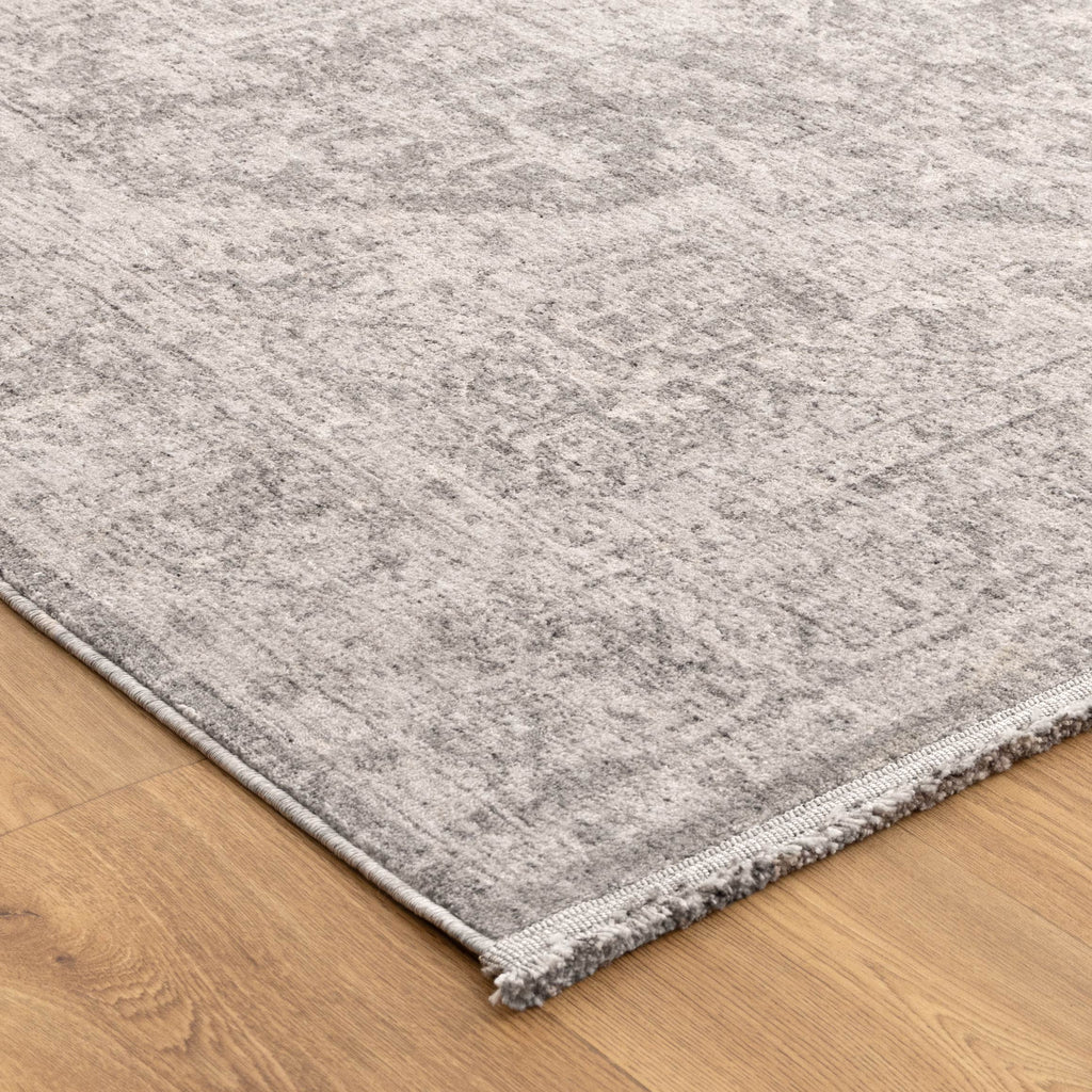 Heritage Distressed Medallion Grey Runner- H103:  (Different Tassel)