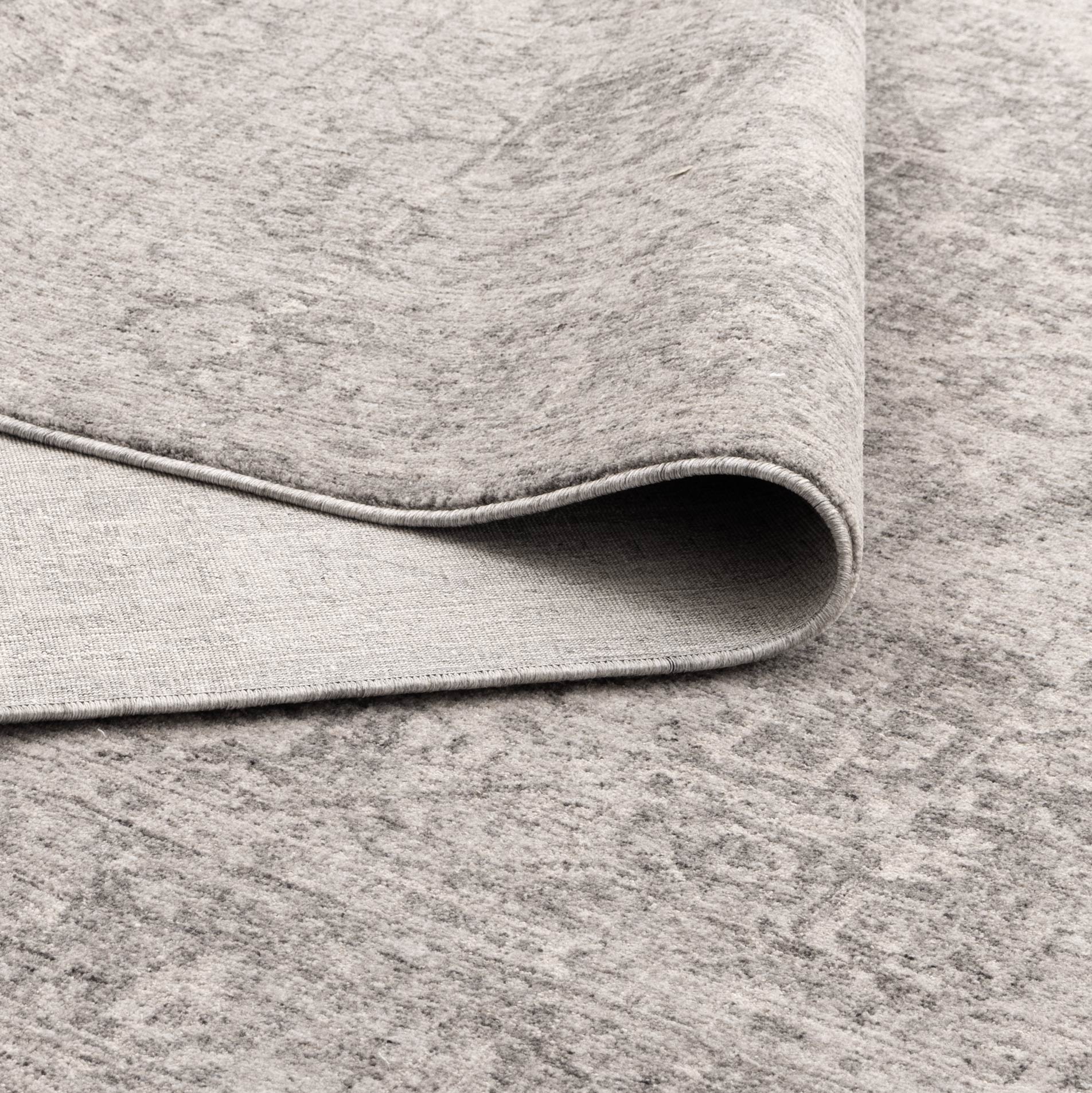 Heritage Distressed Medallion Grey Rug - H103:  (Different Tassel)