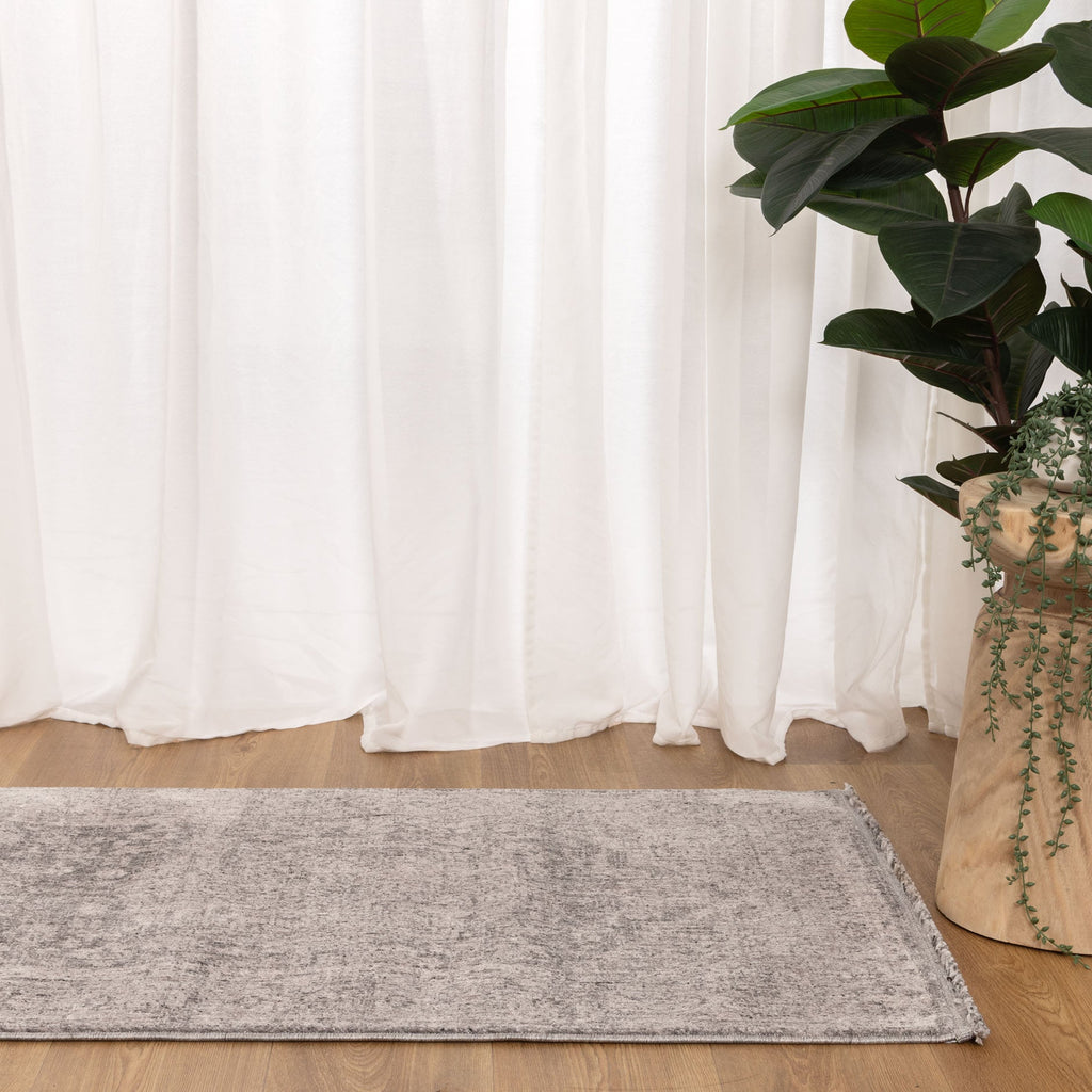 Heritage Distressed Medallion Grey Runner- H103:  (Different Tassel)