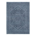 Heritage Distressed Medallion Blue Rug - H104: (Different Tassel)