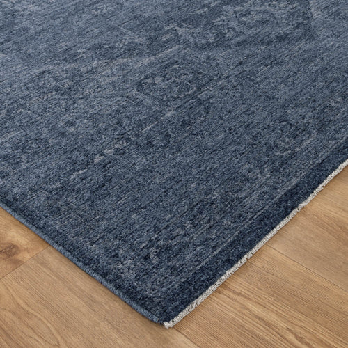 Ancestry Distressed Medallion Blue Rug - H104