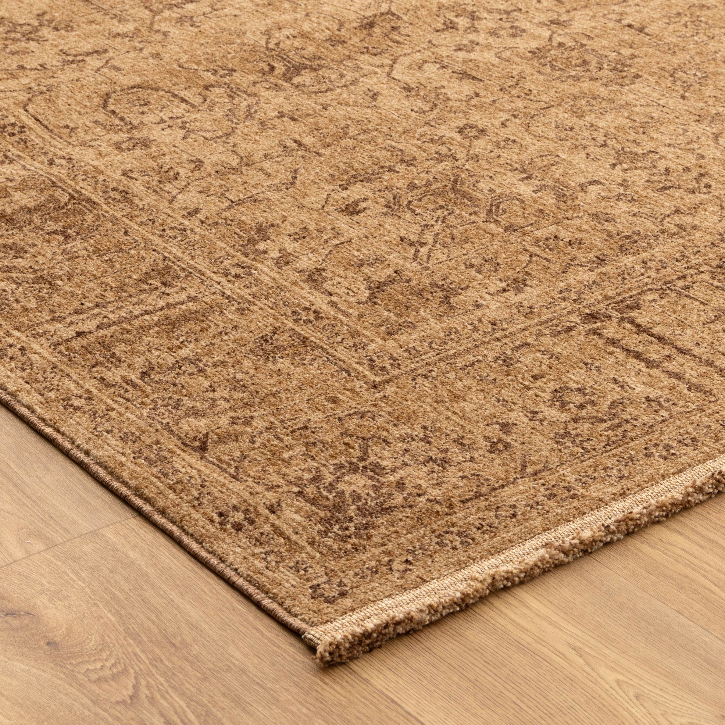 Heritage Distressed Border Mustard Runner- H105: (Different Tassel)