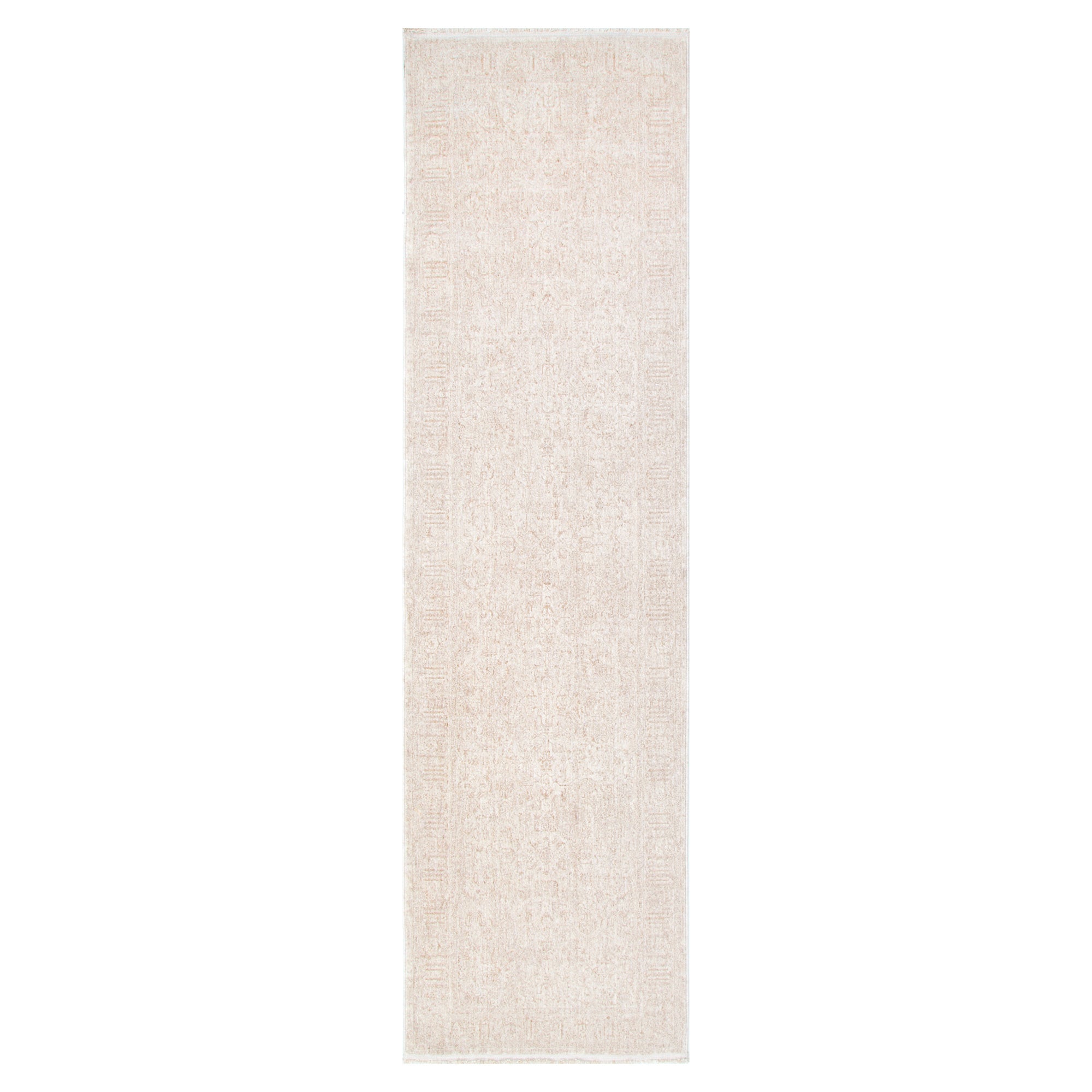 Heritage Distressed Border Beige Runner- H106: (Different Tassel)