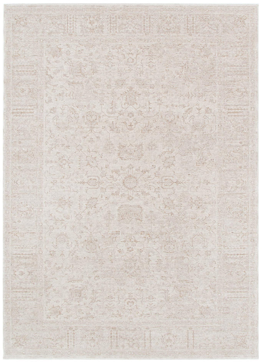 Heritage Distressed Border Beige Rug - H106