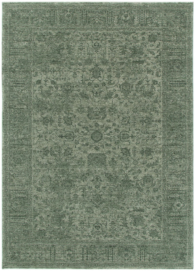 Ancestry Distressed Border Green Rug - H107