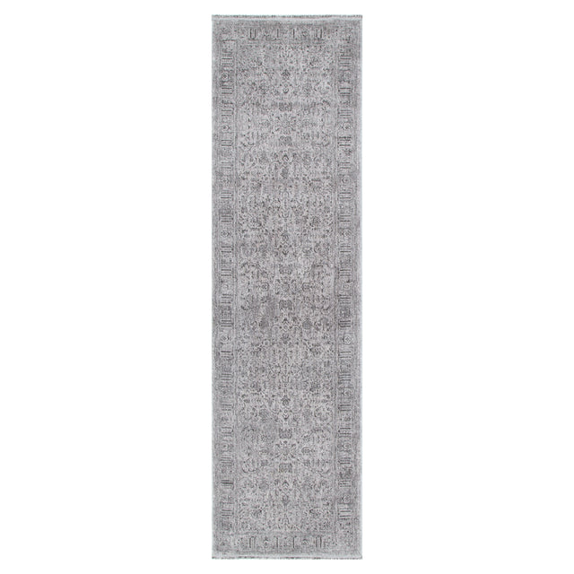 Ancestry Distressed Border Grey Runner- H108: (Different Tassel)