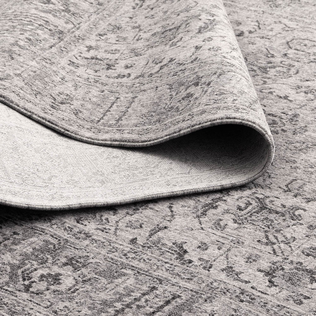 Heritage Distressed Border Grey Runner- H108: (Different Tassel)