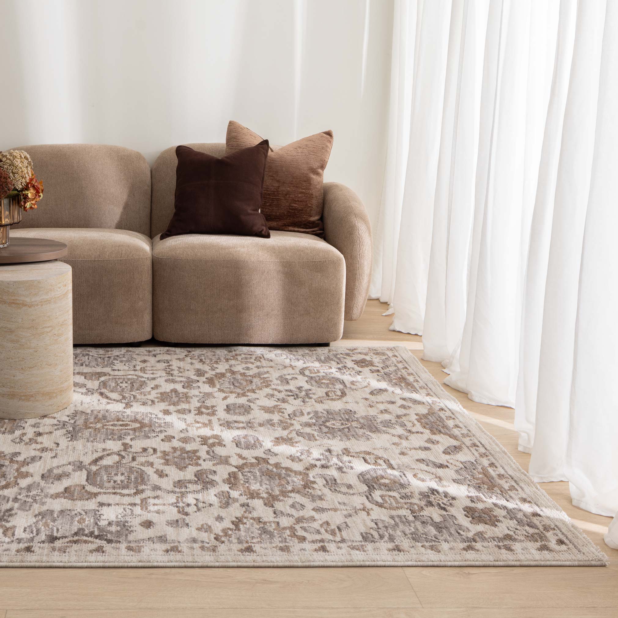 Horizon Grey Beige Traditional Rug H108