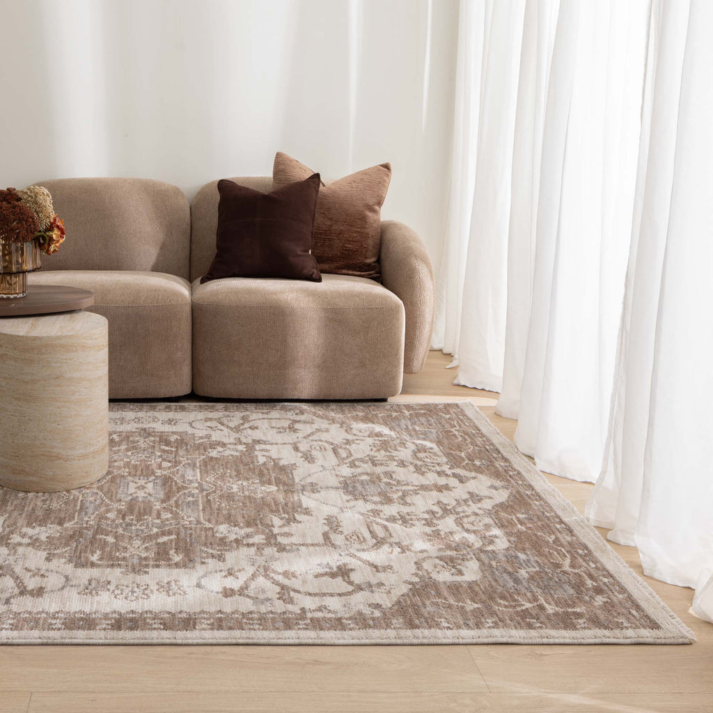 Horizon Ivory Beige Medallion Rug H114