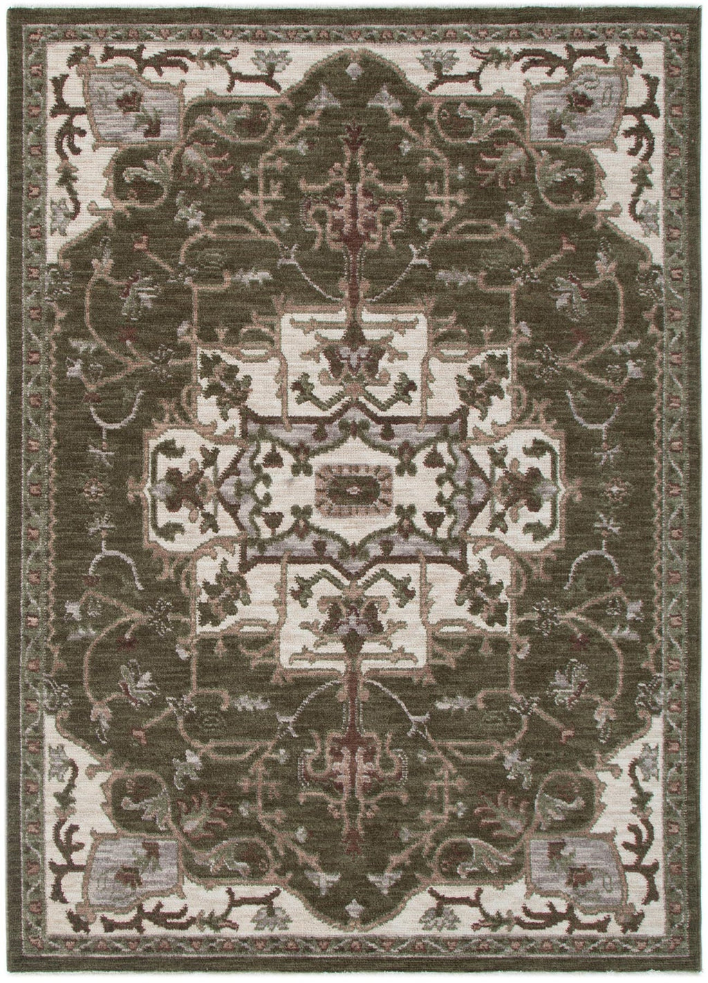Horizon Olive Green Medallion Rug H116