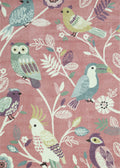 Happy Feet Bright Birds Pink Kids Rug