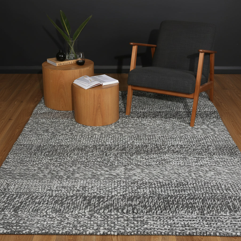 Harlow Grace Charcoal Wool Blend Rug