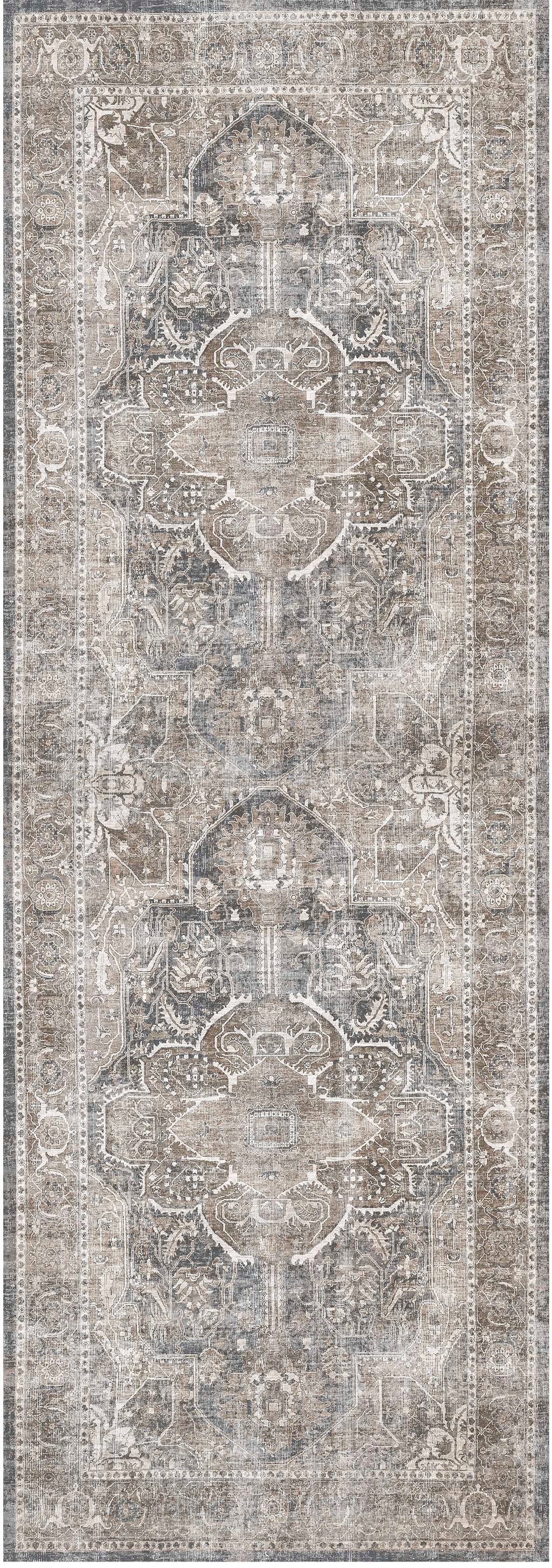 Distressed Vintage Kendra Ash Runner Rug - VITAL 3206-04