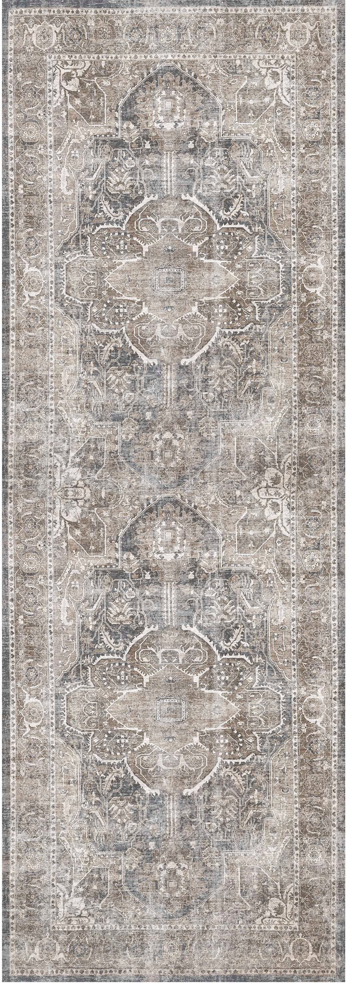 Distressed Vintage Kendra Ash Runner Rug - VITAL 3206-04