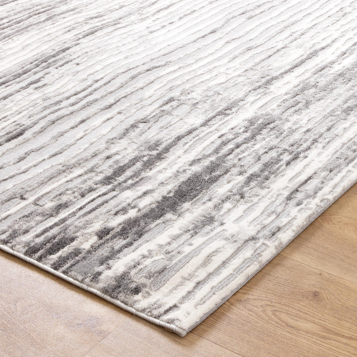 Emerald Distressed Lines Grey Rug - JADE002
