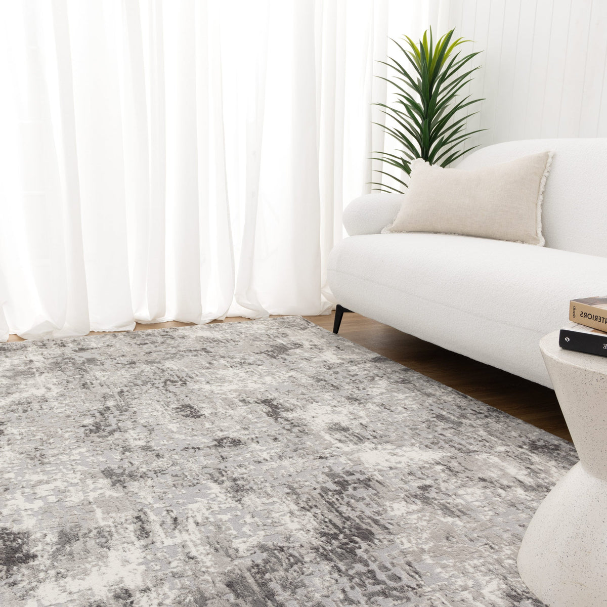 Emerald Abstract Grey Rug - JADE003