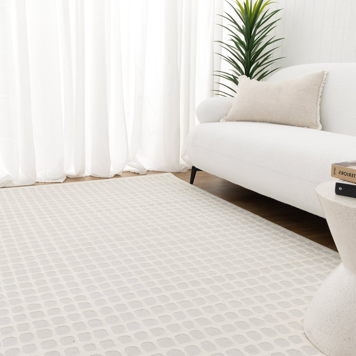 Emerald Geometric Shapes Cream Grey Rug - JADE005