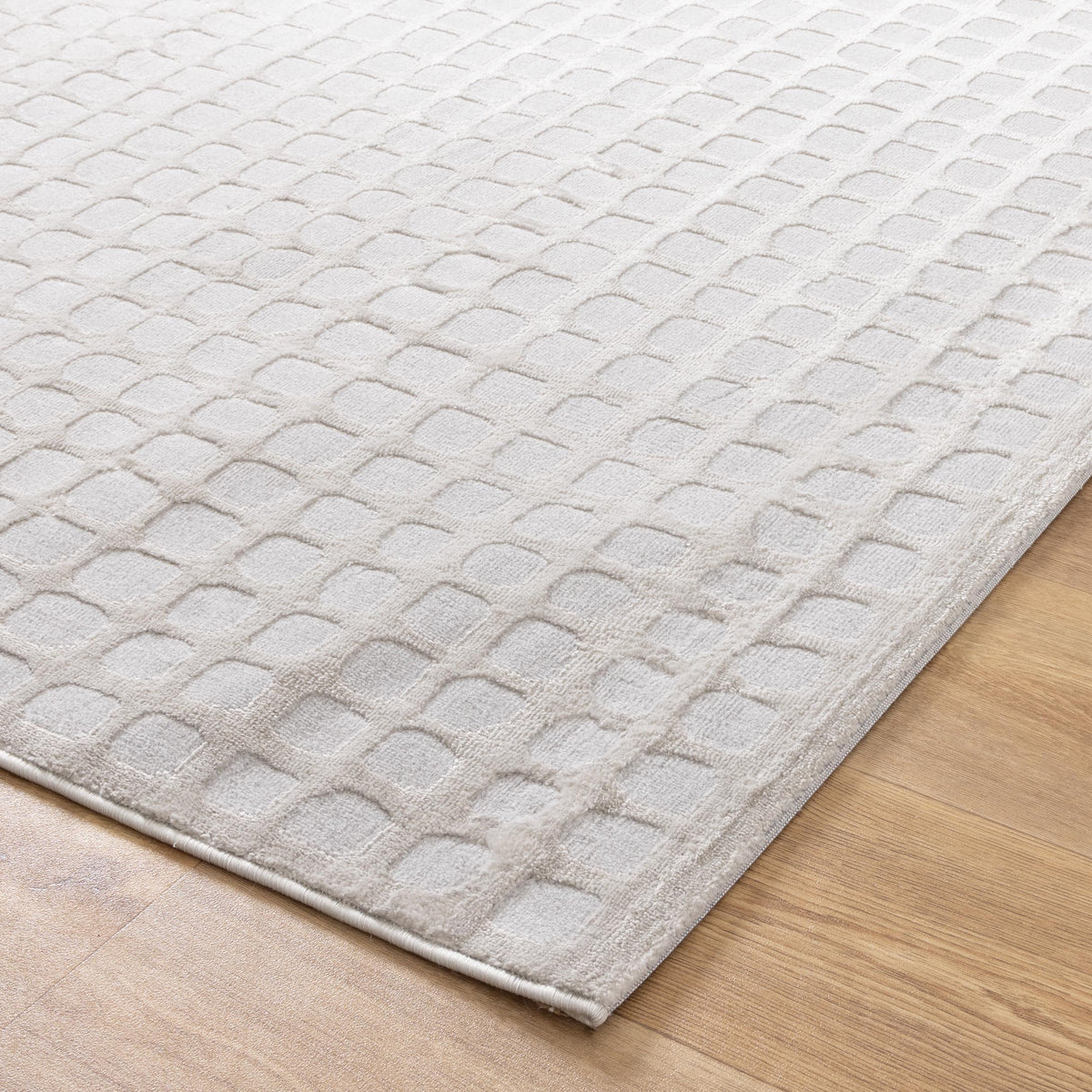 Emerald Geometric Shapes Grey Rug - JADE006