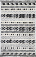 Kaza Tribal Carved Cream Anthracite Rug
