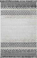 Kaza Tribal Edge Cream Anthracite Rug