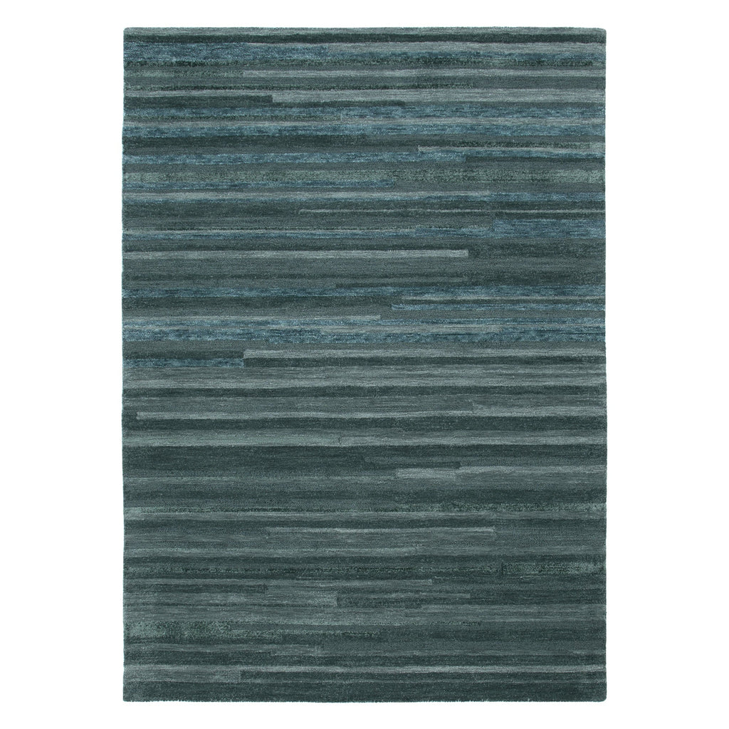 Les Nomades Linear Teal Wool Rug