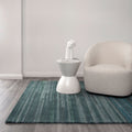 Les Nomades Linear Teal Wool Rug