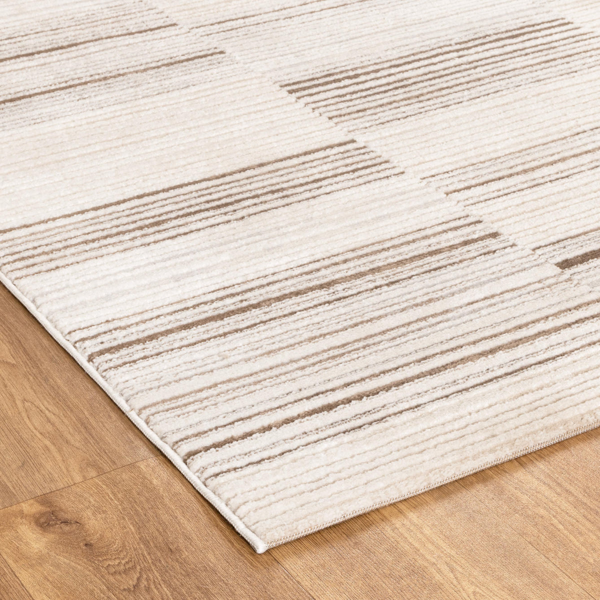 Cascadia Lines Beige Brown Rug