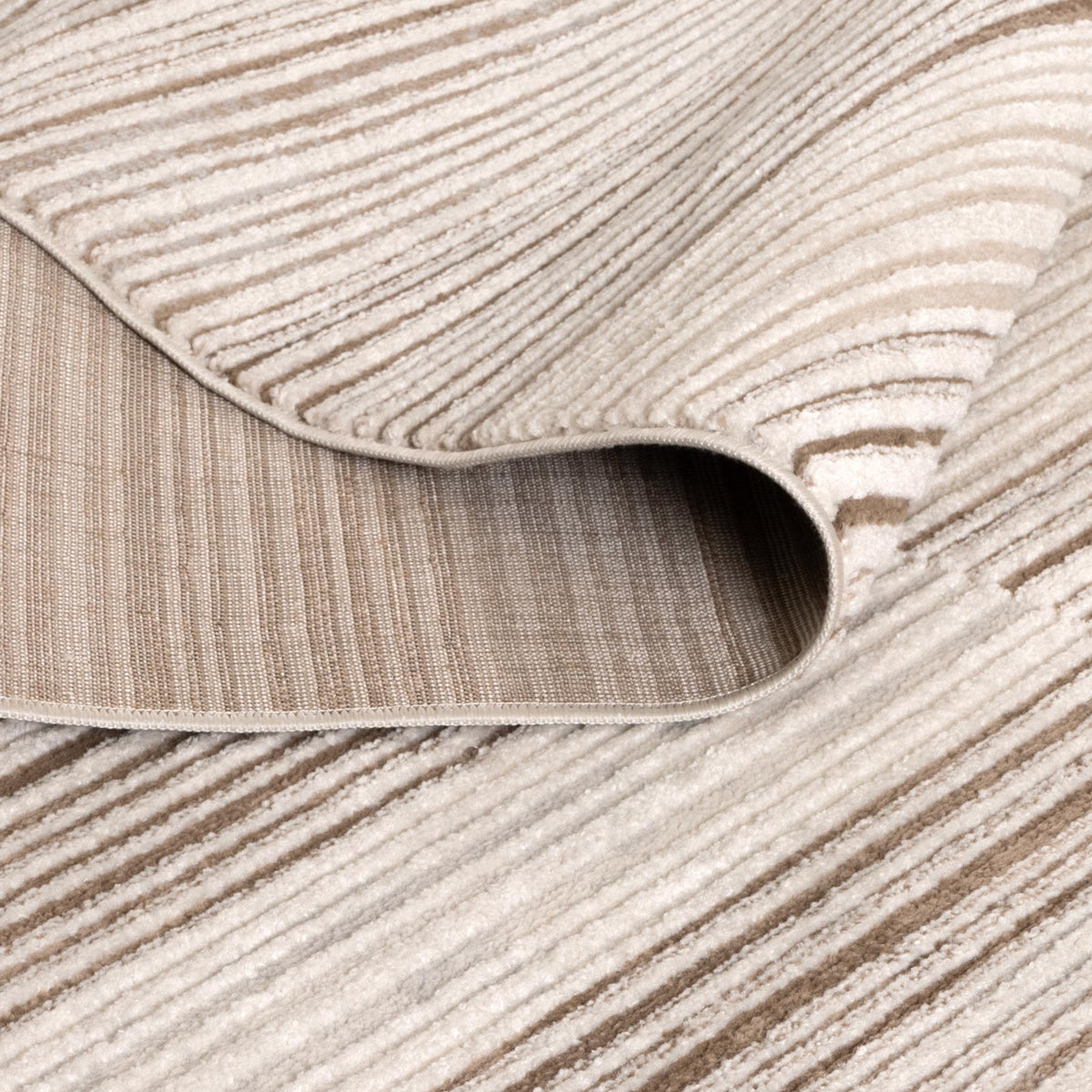 Cascadia Lines Beige Brown Rug