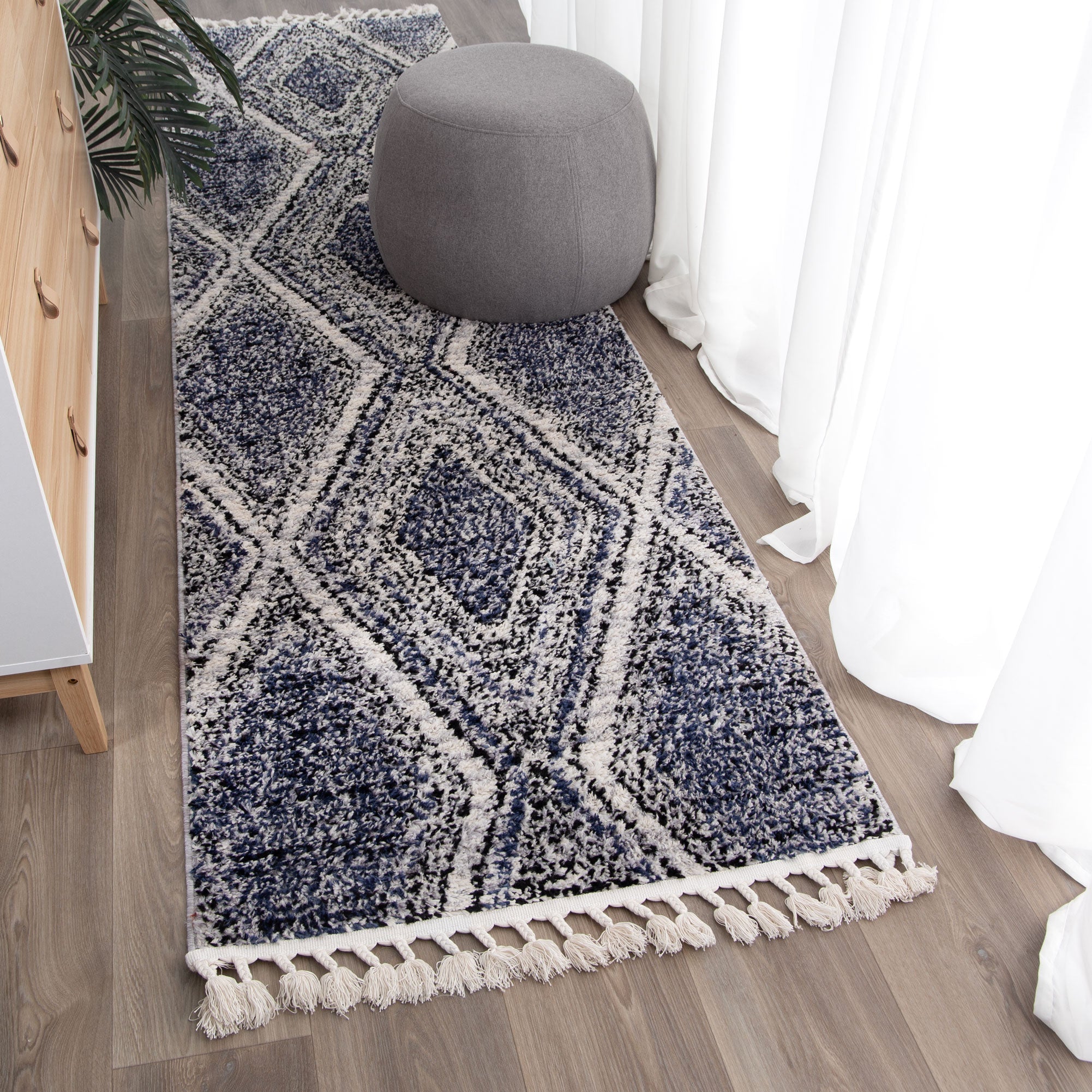 Mansour Harlequin Blue Geomteric Rug