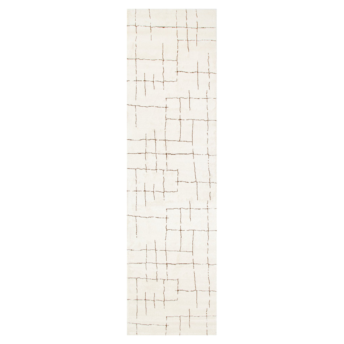 Nila Abstract Lines Brown Cream Rug - MIL10: New Arrival