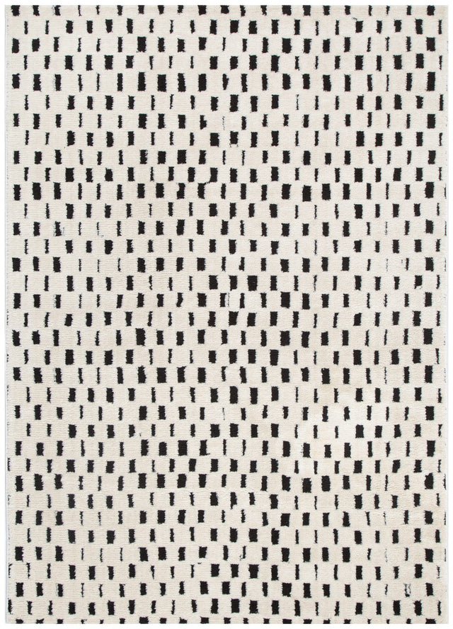 Nila Monochrome Squares Black and Cream Rug - MIL2