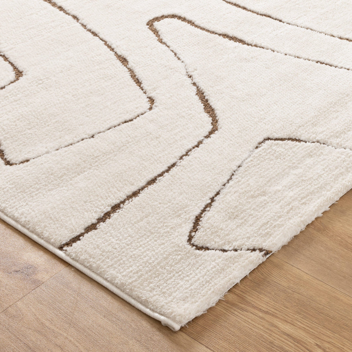 Nila Modern Lines Cream and Brown Rug - MIL5