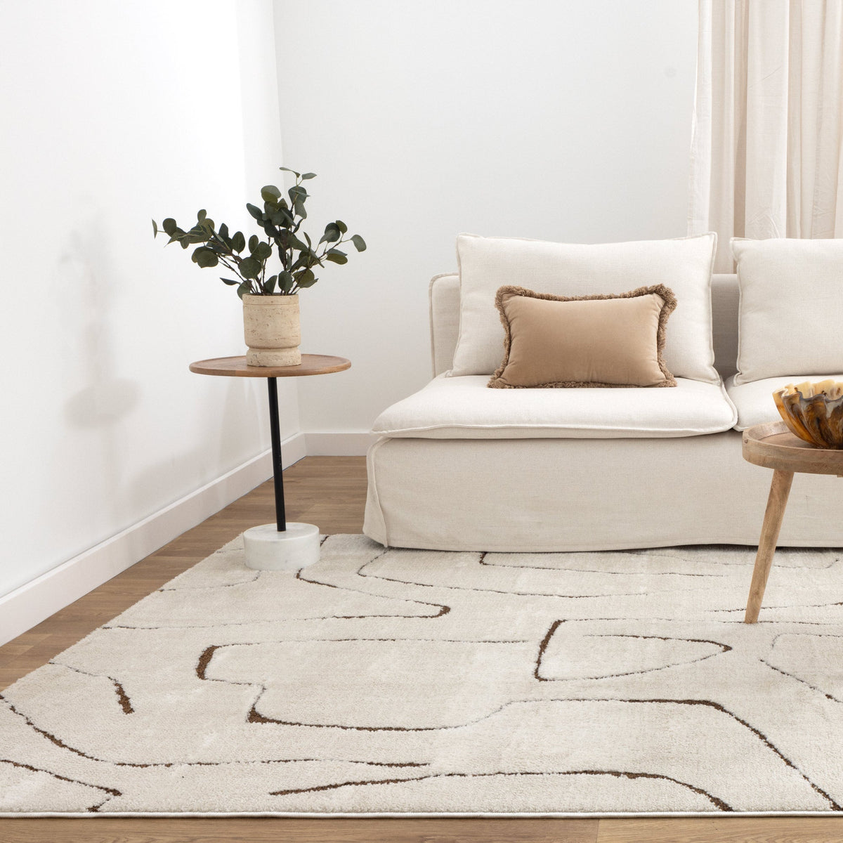 Nila Modern Lines Cream and Brown Rug - MIL5