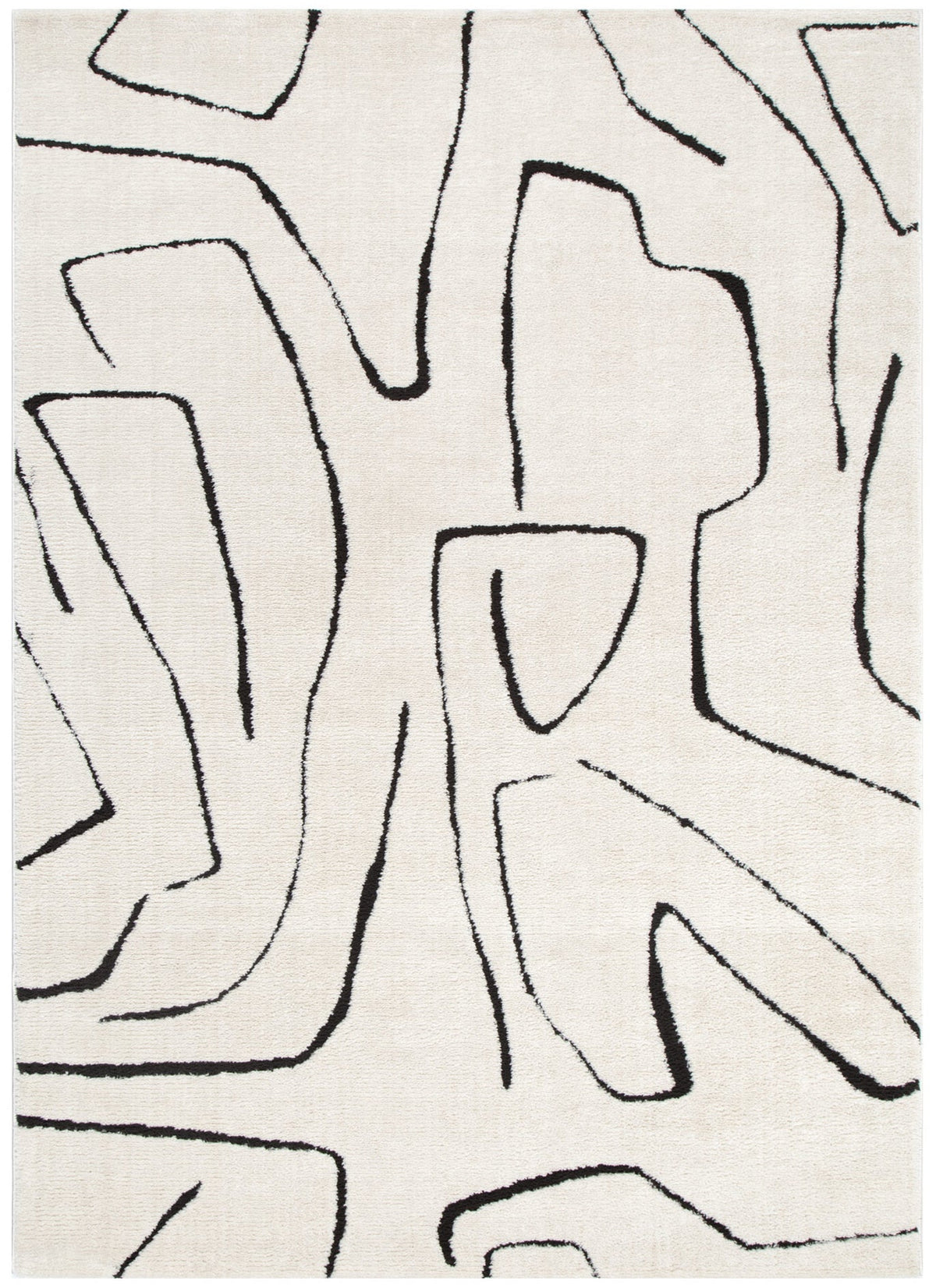 Nila Modern Lines Cream and Black Rug - MIL6