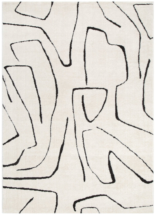 Nila Modern Lines Cream and Black Rug - MIL6