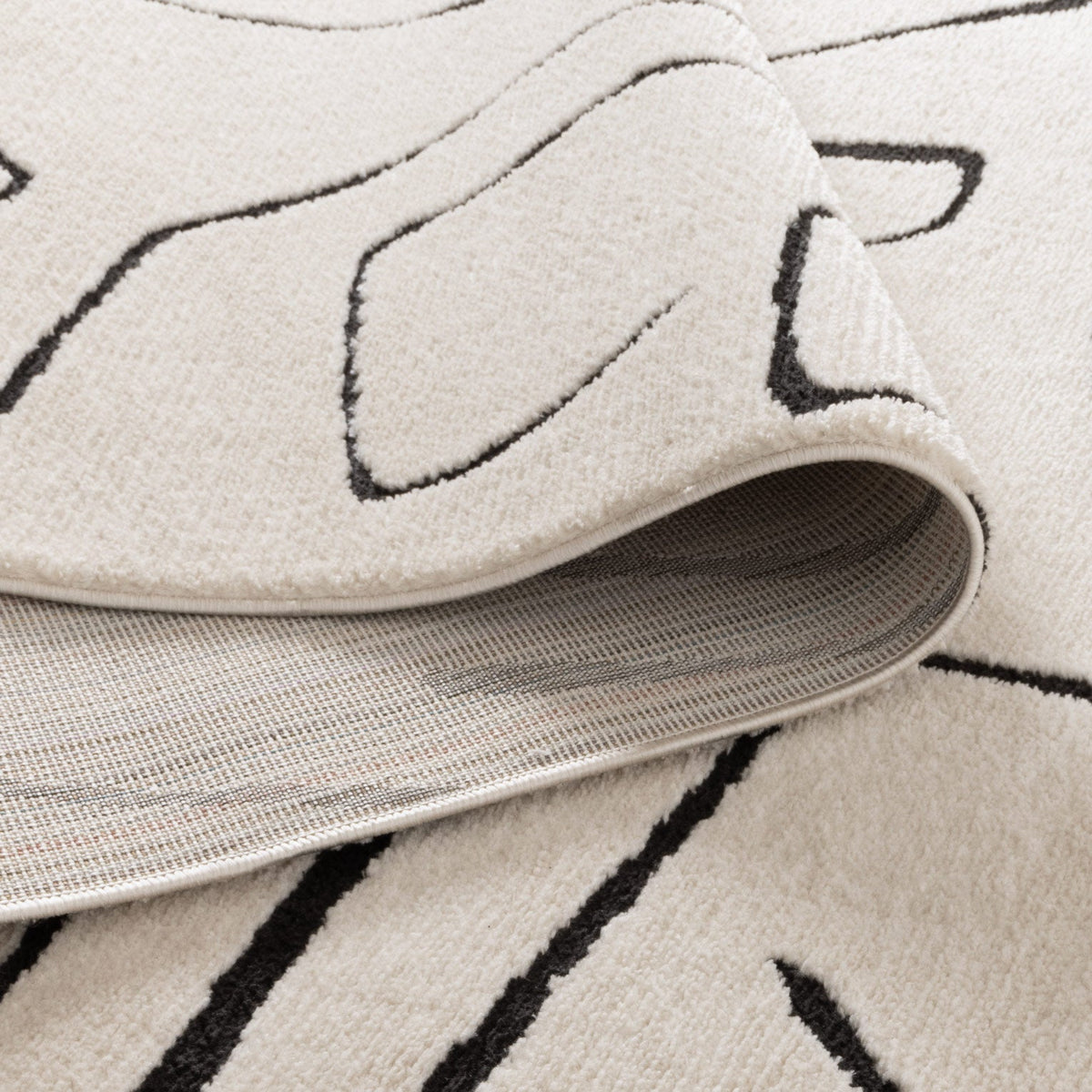 Nila Modern Lines Cream and Black Rug - MIL6