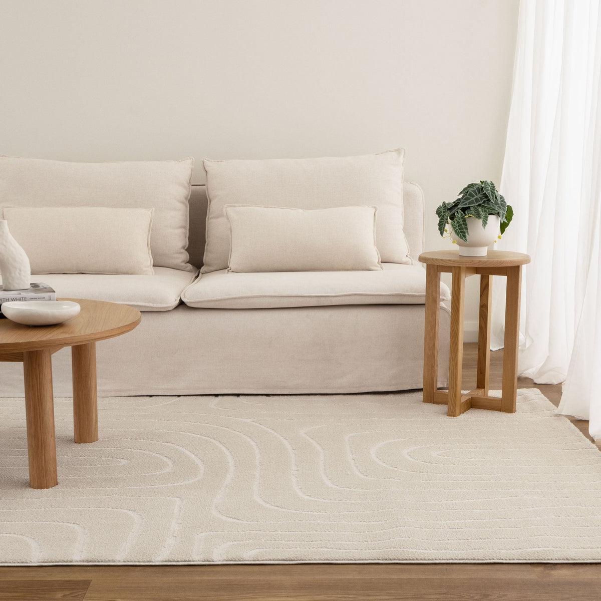 Nila Arch Lines Cream Rug - MIL7: New Arrival