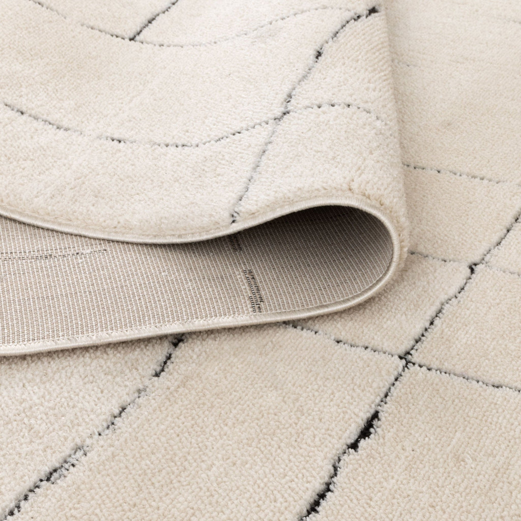Mila Abstract Lines Black Cream Rug - MIL9: New Arrival