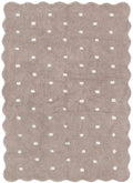 Mellow Rectangle Scalloped Kids Rug Mushroom Beige: New Arrival