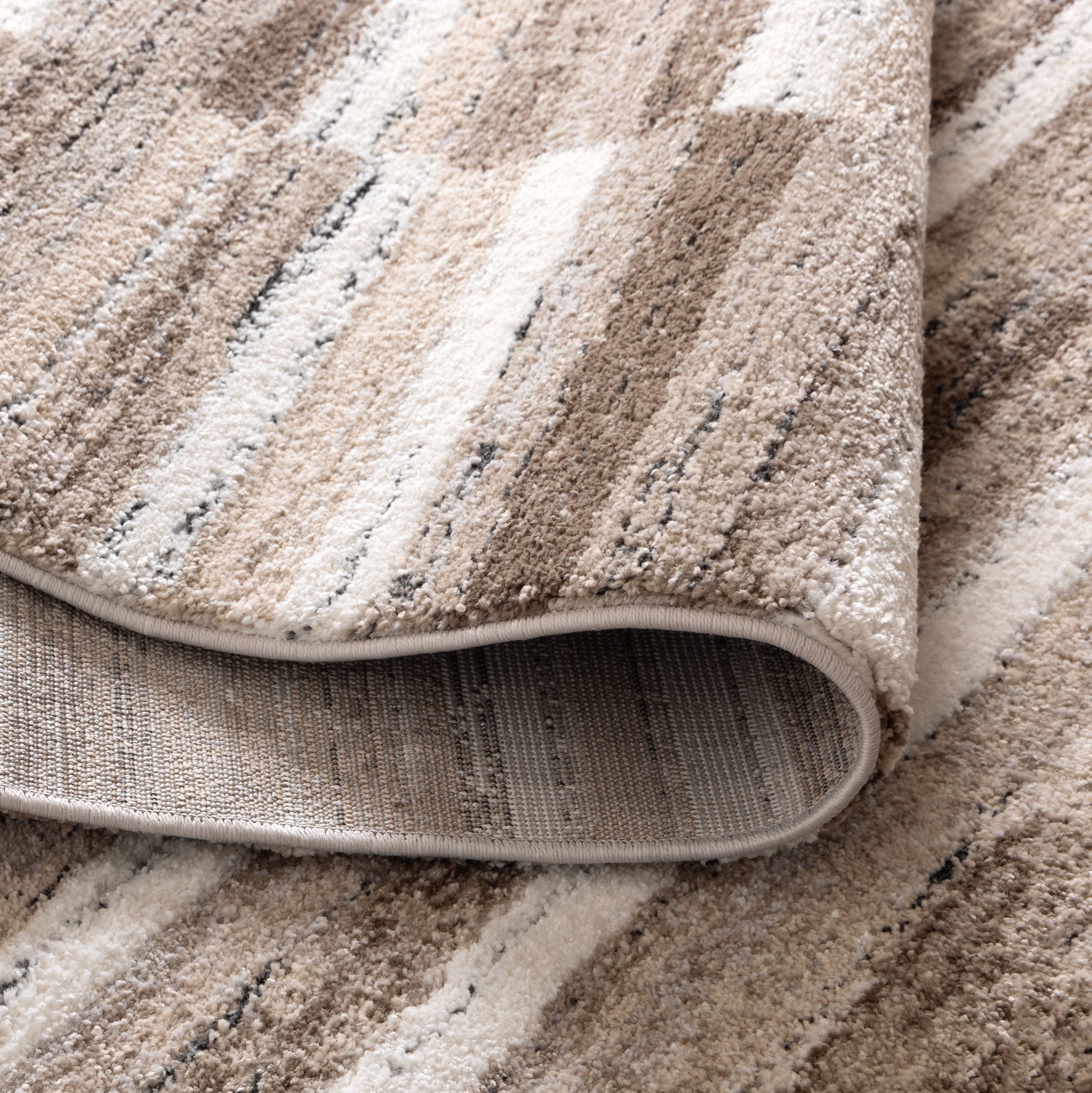 Nola Shapes Beige Brown Rug - N002