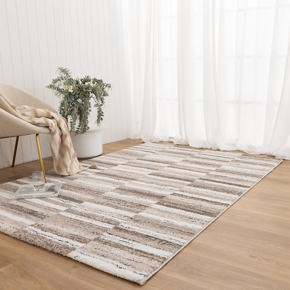 Nolita Shapes Beige Brown Rug - N002