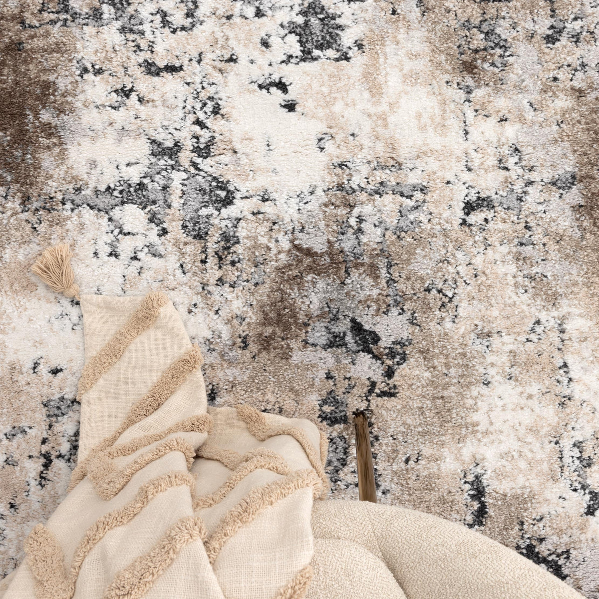 Nolita Abstract Grey Beige Rug - N006
