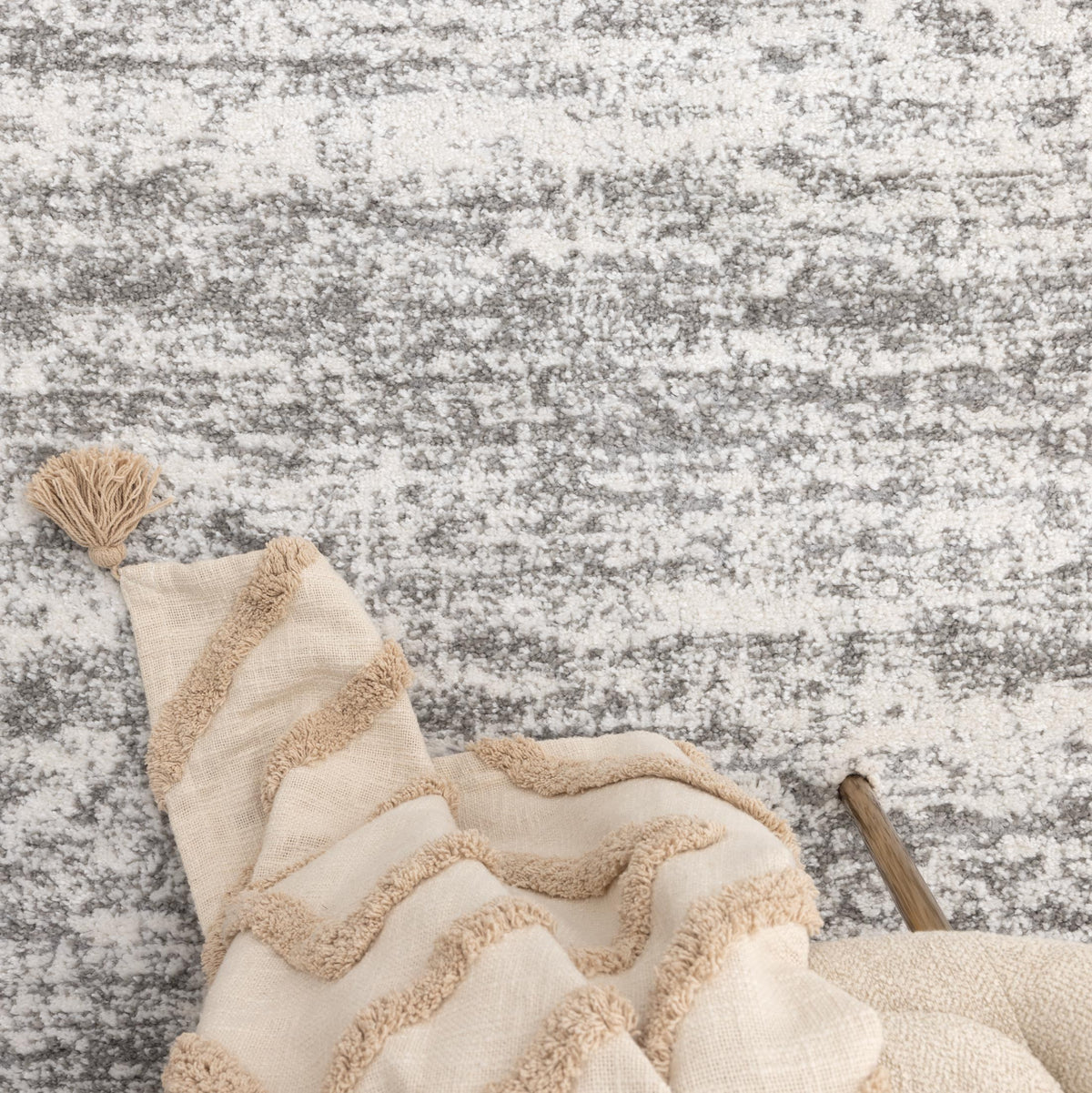 Nolita Canvas Abstract Grey Rug - N008